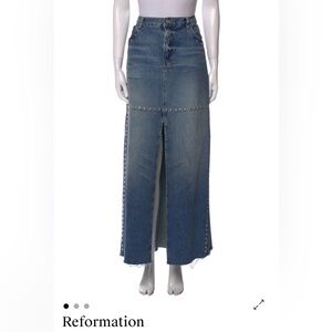 Reformation Blue Denim Maxi Skirt